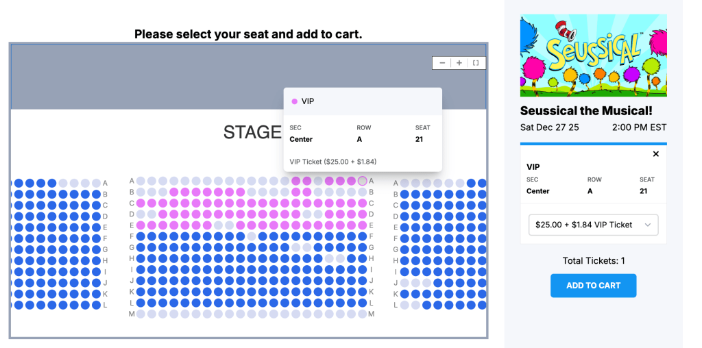seating chart Booktix