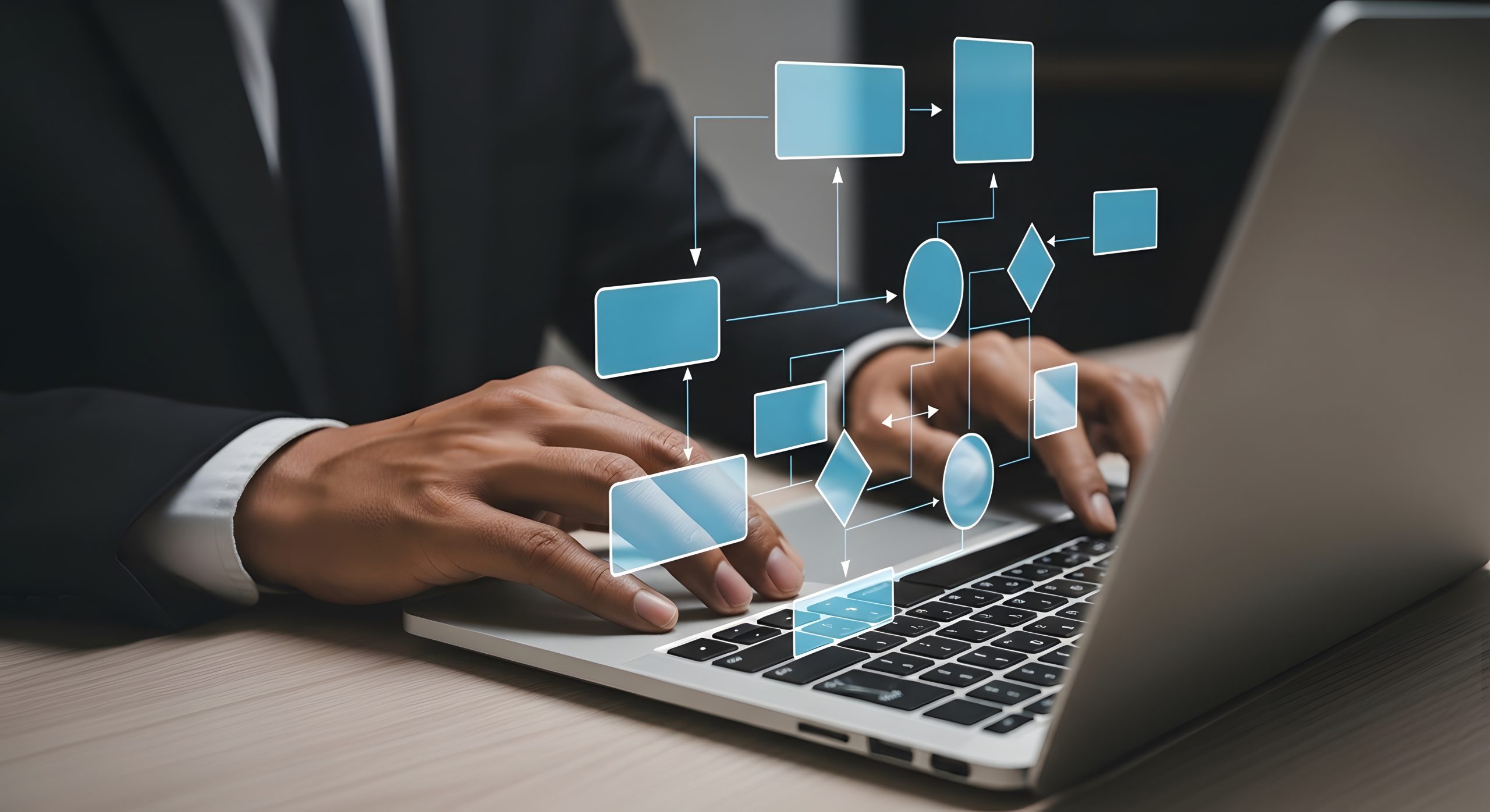 Businessman working on Laptop